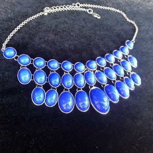 Royal blue cascading necklace